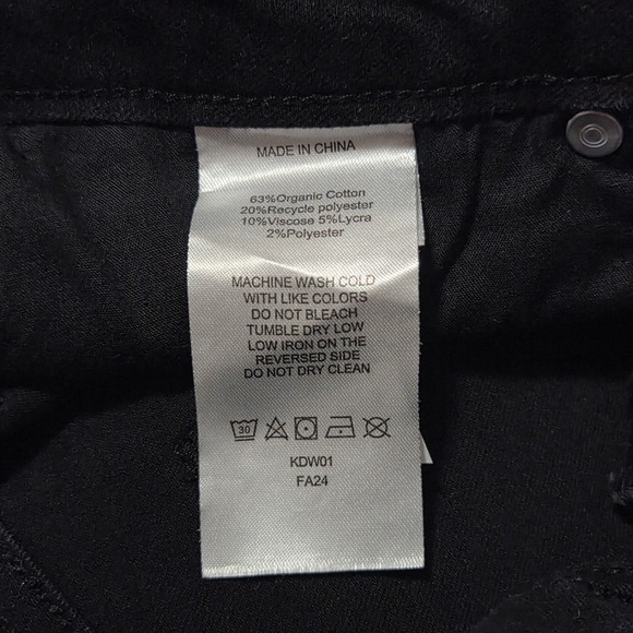 Quince Organic Cotton Mid Rise Slim Straight Jeans Black 27 KDW01 FA24 - Picture 6 of 8